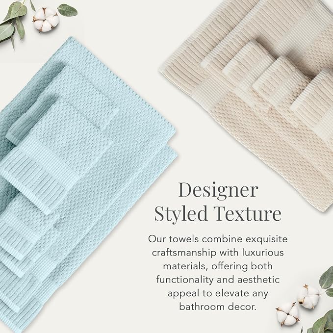 NY Loft 100% Cotton Hand Towel 6 Pack Hand Towel Set | Super Soft & Absorbent - Image 5