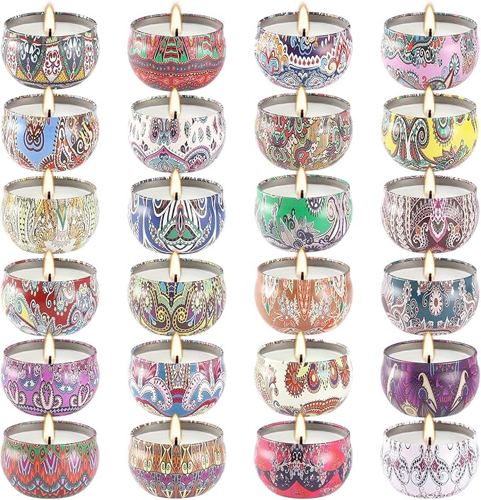 YOROXRG 24Pack Scented Candles, Soy Wax Jar Candles, Aromatherapy Candles by YOROXRG