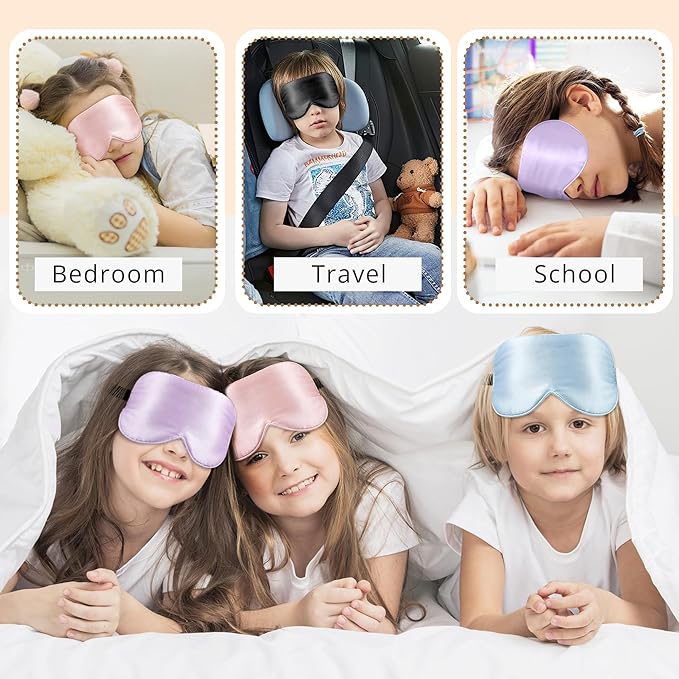 Kids Sleep Mask Eye Cover, 100% Real Natural Pure Silk Eye Mask - Image 7