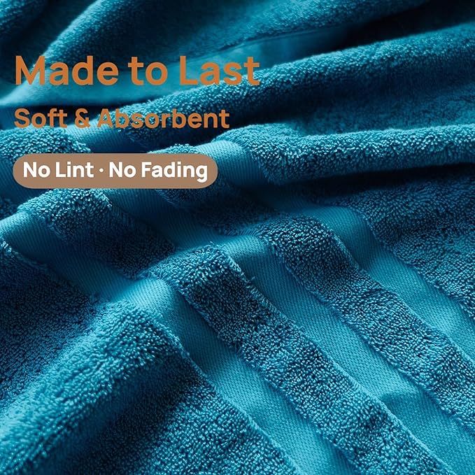 Bath Towels 4 Pack, 30 x 60 Inches, Large 100% Cotton Towels, Comfortable - Image 4