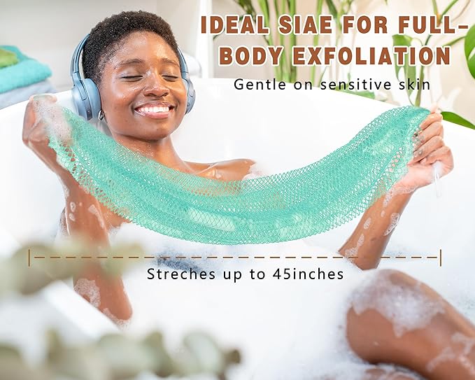 2 Pack African Net Sponge Exfoliating Body Scrubber Bath Sponge - Image 2