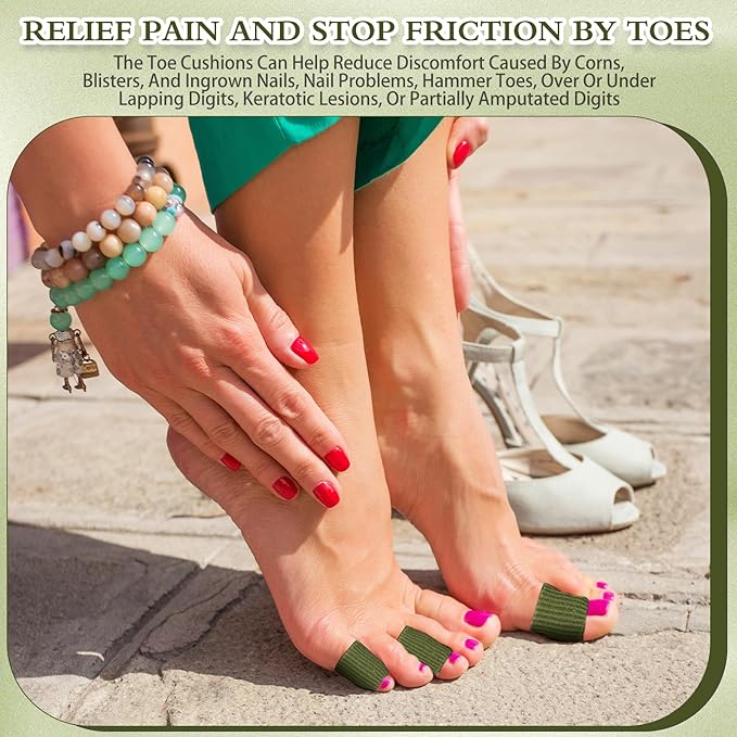 Blulu 24 Pieces Toe Tubes 0.98 Inches Cushion Tube Corn Pads - Image 4
