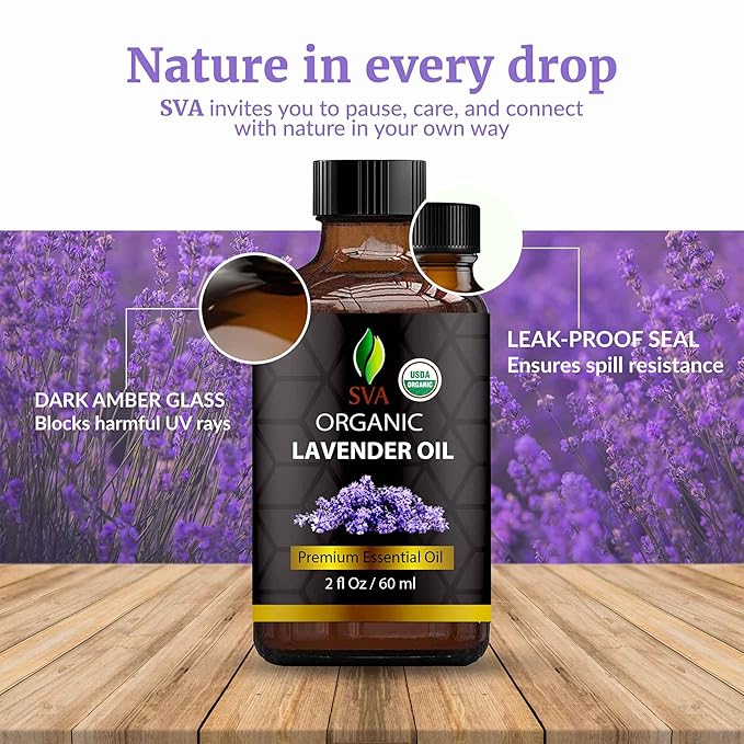 SVA Lavender Essential Oil Organic – 2 Fl Oz – 100% Natural Organic Lavender Oil - Image 7