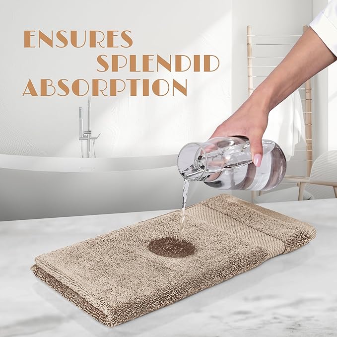 White Classic Taupe Hand Towels - Image 5