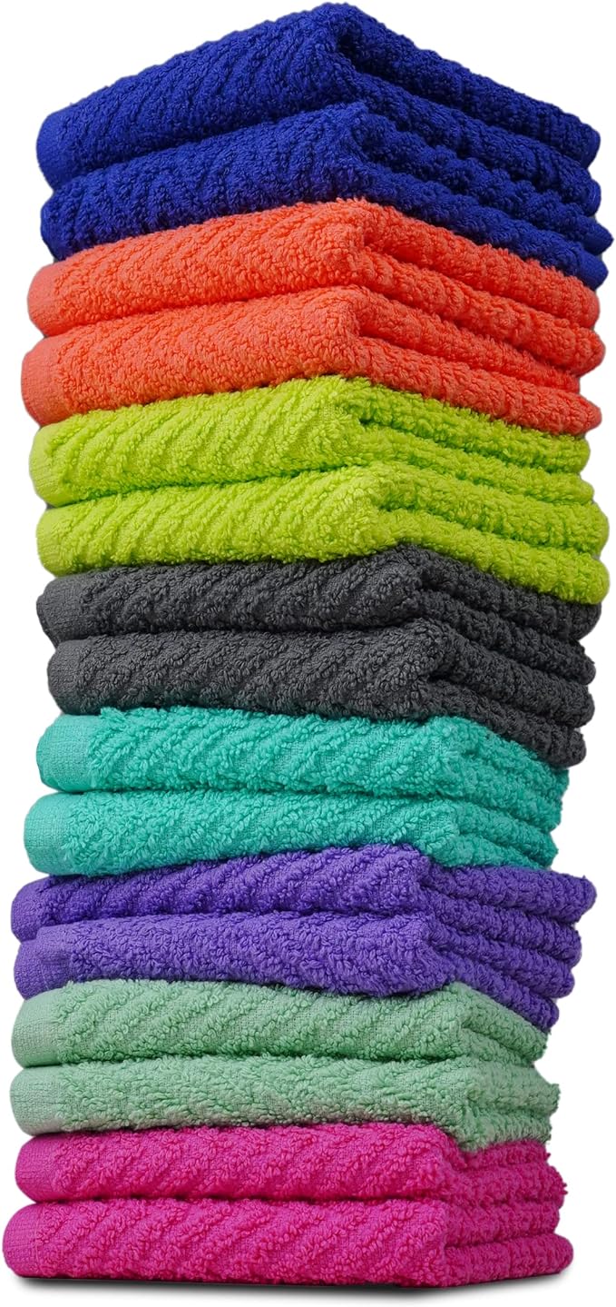 ZUPERIA Zigzag Multicolor Wash Cloths -16 Pack -12" x 12"- Highly Absorbent - Image 8
