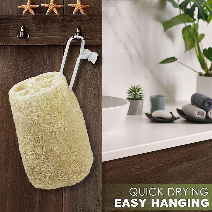 6 Pack Natural Loofah Exfoliating Body Scrubber, 5 Inches Organic Luffa Bath - Image 7