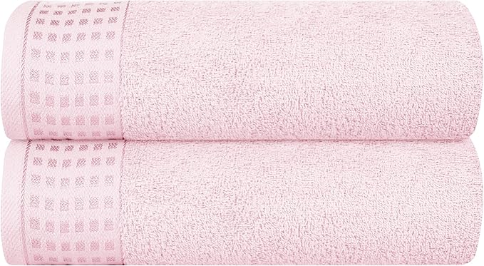 GLAMBURG 100% Cotton 2 Pack Oversized Bath Towel Set 28x55 Inches, Ultra Soft by GLAMBURG