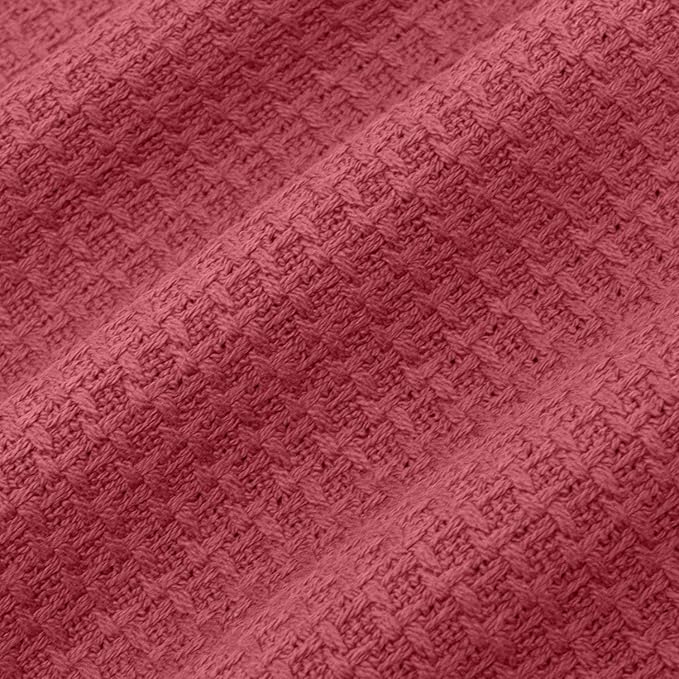 Sweet Home Collection 100% Fine Cotton Blanket Luxurious Basket Weave Stylish - Image 3