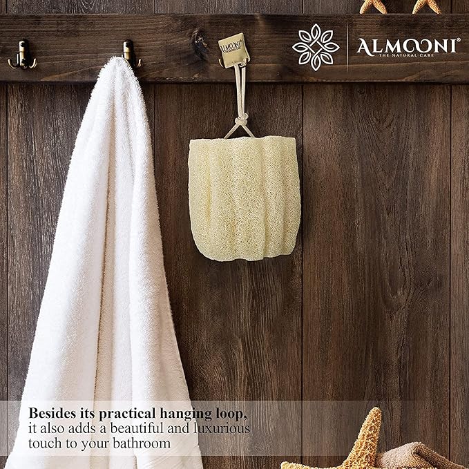 Almooni Natural Loofah Exfoliating Body Scrubber - Image 4