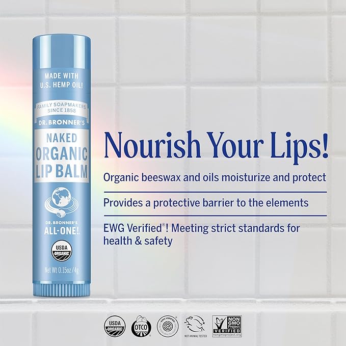 Dr. Bronner’s Organic Lip Balm 6-Pack Natural, Moisturizing, Petroleum-Free Lip - Image 2