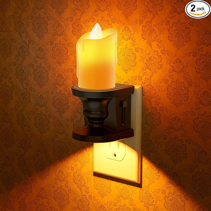 Briignite Flameless Candle Night Light, 2 Pack, Night Lights Plug into Wall by WelcometoBriigniteenjoyyourtimehere