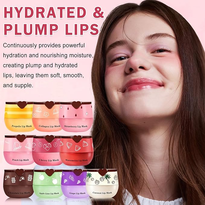 10PCS Honey Pot Lip Balm, Moisturizing Bee Lip Balm, Fruity Lip Sleeping Mask - Image 7