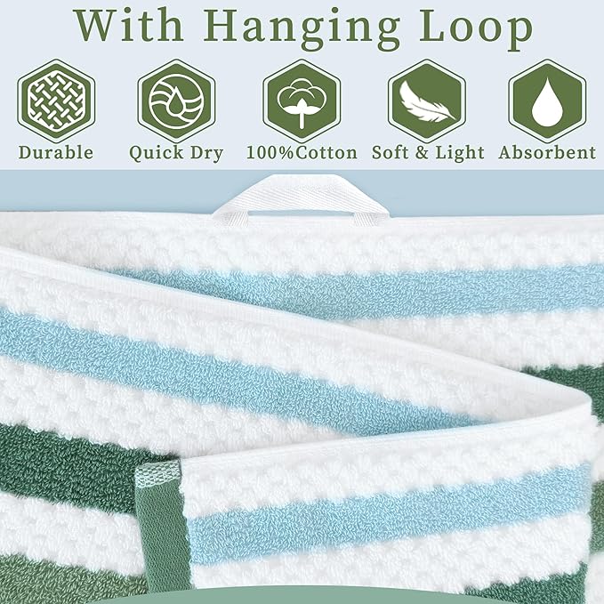 Green and White Towels - Image 3