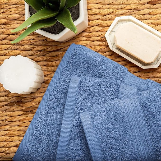 SUPERIOR Egyptian Cotton Pile 3 Piece Towel Set, Includes 1 Bath, 1 Hand - Image 4