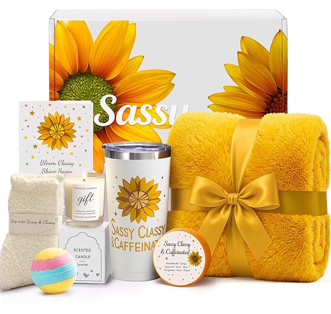 Mothers Day Gifts for Mom, Sunflower Gift Set for Women Wife Friends by IZZUBIZ