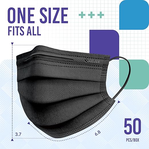 Medtecs Face Mask Disposable – Available in 50 & 2, 3-Ply Breathable, Soft Fit - Image 5
