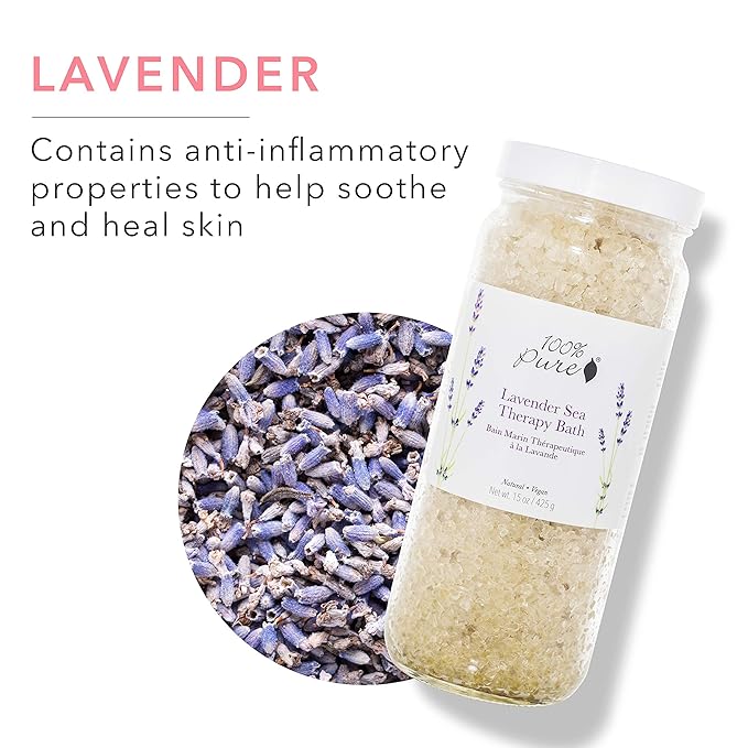 100% PURE Lavender Sea Therapy Bath Soak, Bath Salts - Image 4