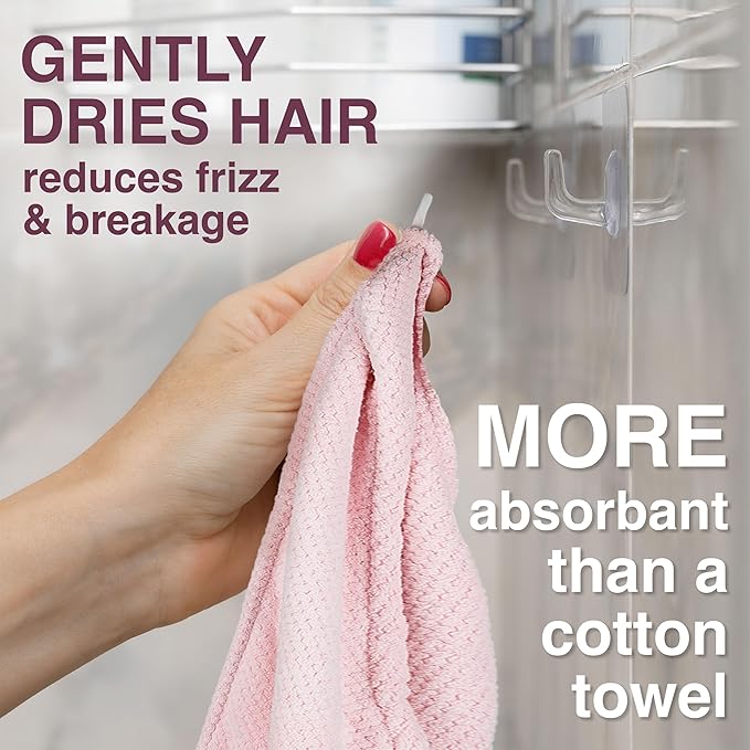 EXPRESSIONS Microfiber Hair Towel in Pink - Image 3