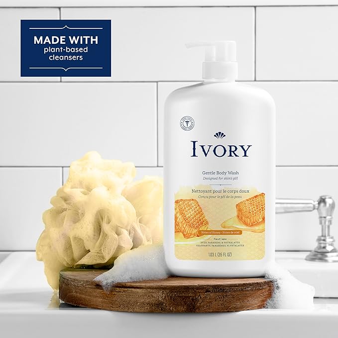 Ivory Body Wash Gentle, Free of dyes, and phthalates, Honey Scent, 35 oz - Image 4