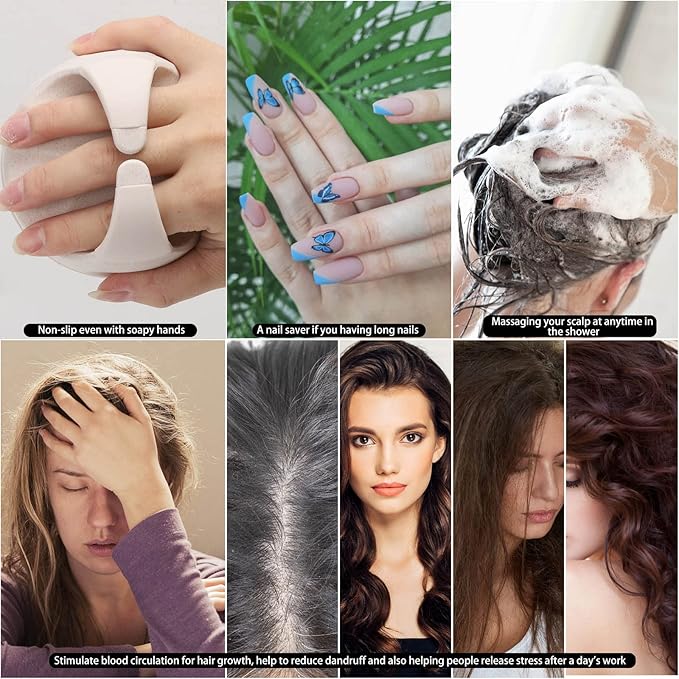 Hair Scalp Massager Shampoo Brush Hair Scrubber Washing Brush Silicone Scalp - Image 5
