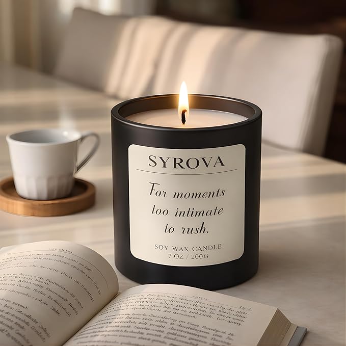 Amber & Tonka Bean Candle, Luxury Scented Soy Candle 7oz, Warm Cozy Fragrance - Image 8