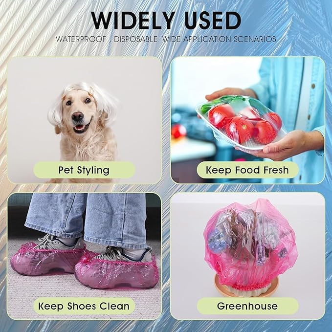 100Pcs Pink Disposable Shower Caps - Image 7
