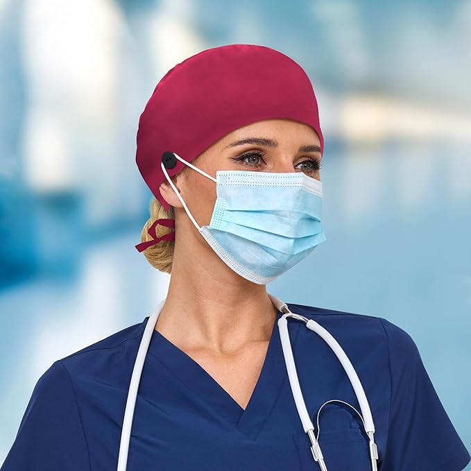 Satin Lined Scrub Cap, Adjustable Surgical Cap - Image 5