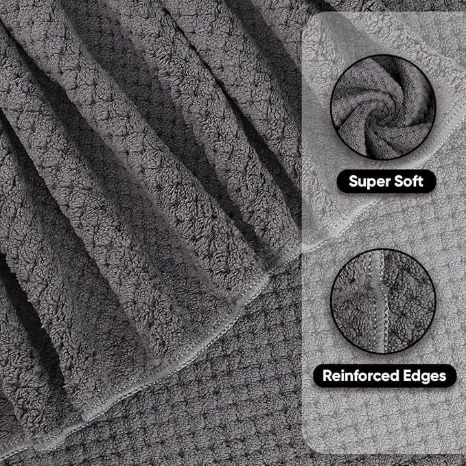 HOMEXCEL Grey Bath Towels 2 Pack, Microfiber Bathroom Towel, Super Soft Highly - Image 4