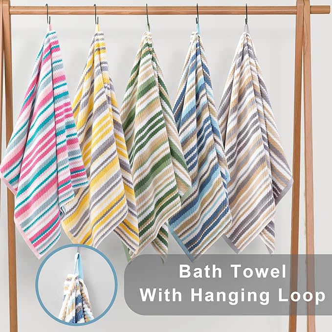 Yellow Striped Washcloths 6PC - Image 5