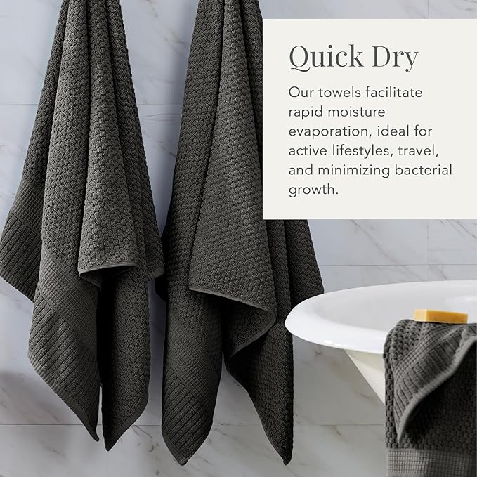 NY Loft 100% Cotton Hand Towel 6 Pack | Super Soft & Absorbent Quick-Dry Hand - Image 3