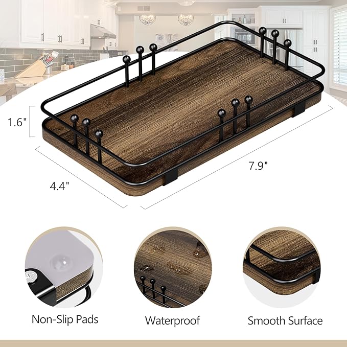 Bathroom Vanity Tray for Toiletries Makeup Perfume Candle Toilet Tank, Kitchen - Image 2