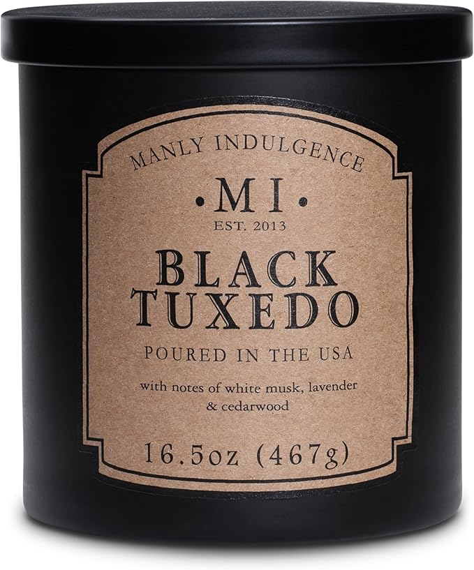 Manly Indulgence Black Tuxedo Jar Candle 16.5 oz by ManlyIndulgence