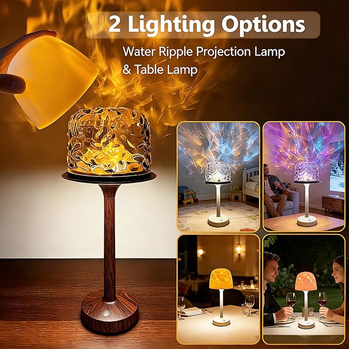 Waterproof Bathroom Lamp with 16 Color Ocean Wave Projector, Rechargeable - Image 2