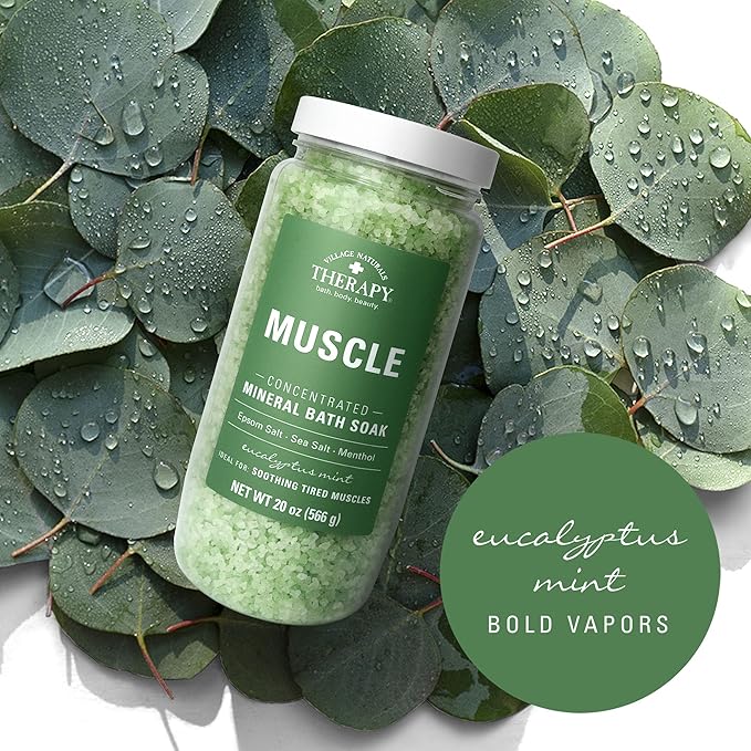 Village Naturals Therapy, Muscle Concentrated Mineral Bath Soak, Eucalyptus - Image 6