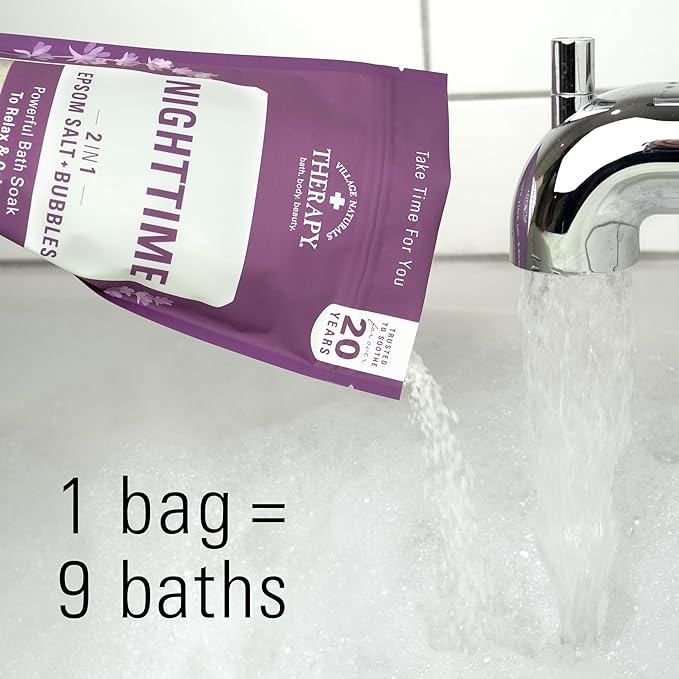 Village Naturals Therapy, Nighttime Foaming Epsom Soak, 36 Oz - Image 4