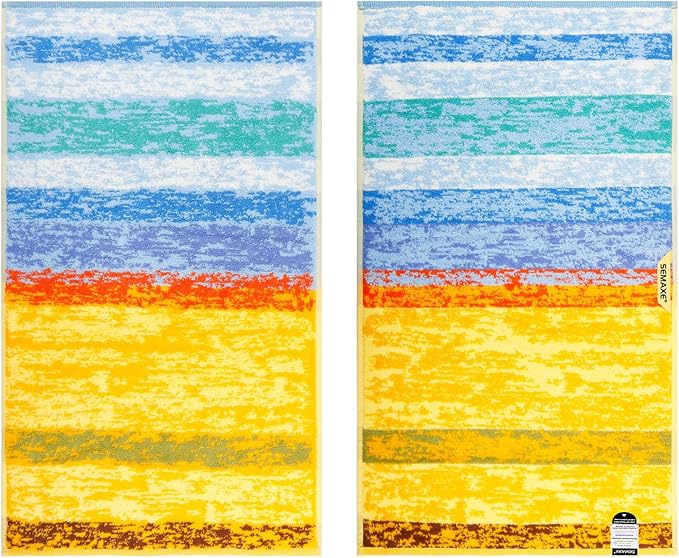 SEMAXE Colorful Striped Bath Towel, 100% Cotton Bath Towel by SEMAXE