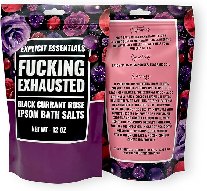Explicit Essentials Black Currant Rose Epsom Bath Salts, Relaxation Blend - Image 3