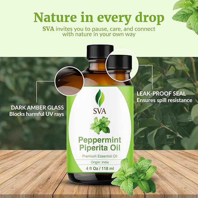 SVA Peppermint Piperita Essential Oil – 4 Fl Oz – 100% Natural Piperita Oil - Image 7