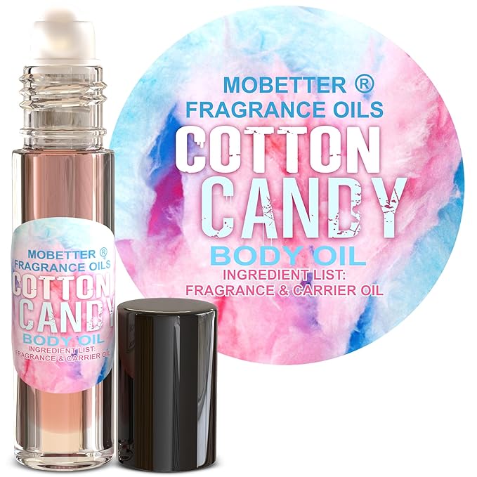 MOBETTER FRAGRANCE OILS Cotton Candy Body Oil Perfume 10ml Roll On Bottle by MOBETTERFRAGRANCEOILS