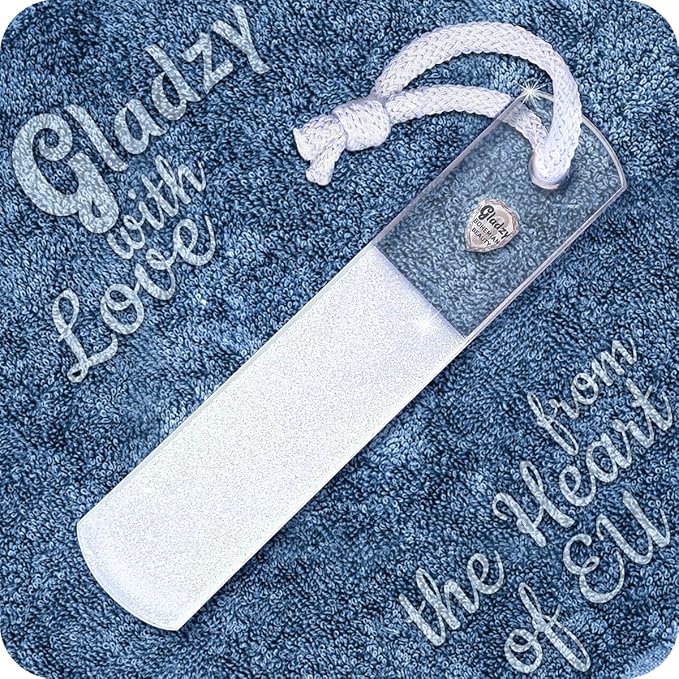 GLADZY Czech Glass Foot File Callus Remover – Double Sided Etched, Different by Gladzy