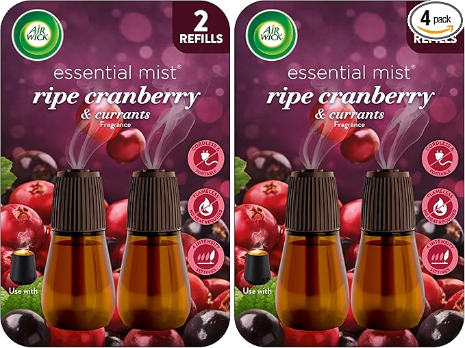 Air Wick Essential Mist – Twin Refill Ripe Cranberry & Currants, 2 Refills by AirWick