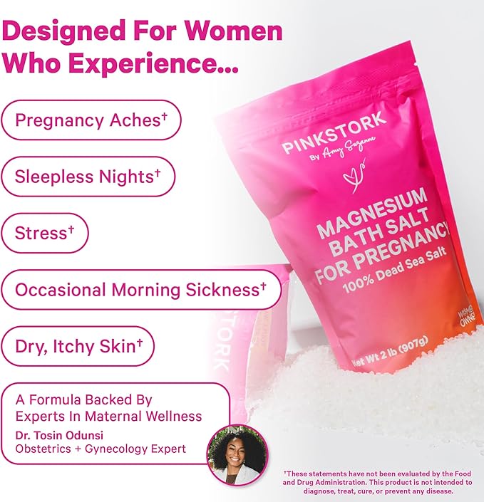 Pink Stork Pregnancy Bath Soak – Unscented Magnesium Flakes - Image 3