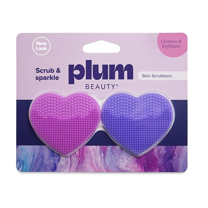 Plum Beauty Heart-Shaped Silicone Skin Scrubber – Manual Facial Cleansing Brush - Image 2