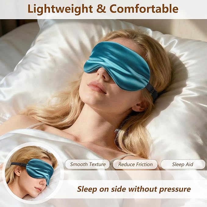 Sleep Mask Silk Eye Mask for Men Sleeping Mask, Adjustable Elastic Strap for - Image 2