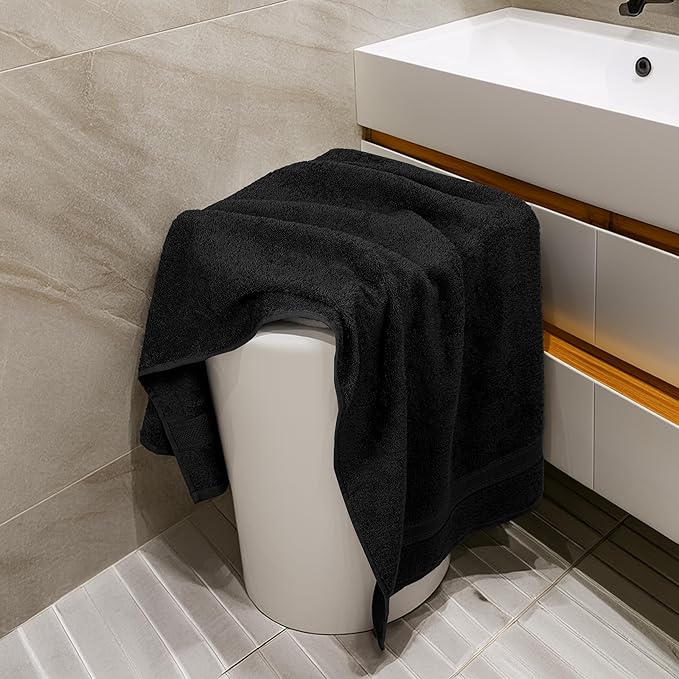 Commercial Bulk Pack of 12 Large Bath Towels – 100% Cotton Terry 24" x 50" – - Image 2