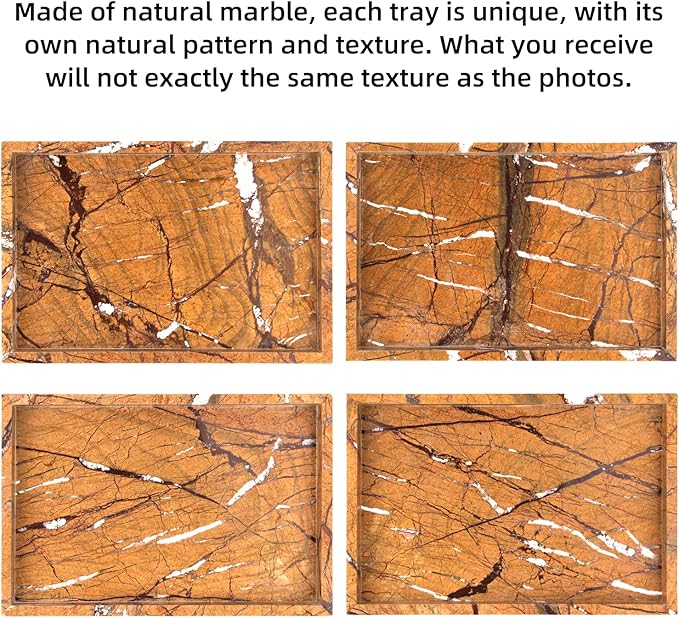 Marble Bathroom Vanity Tray, Natural Luxury Vanity Home Kitchen Bathroom Table - Image 6