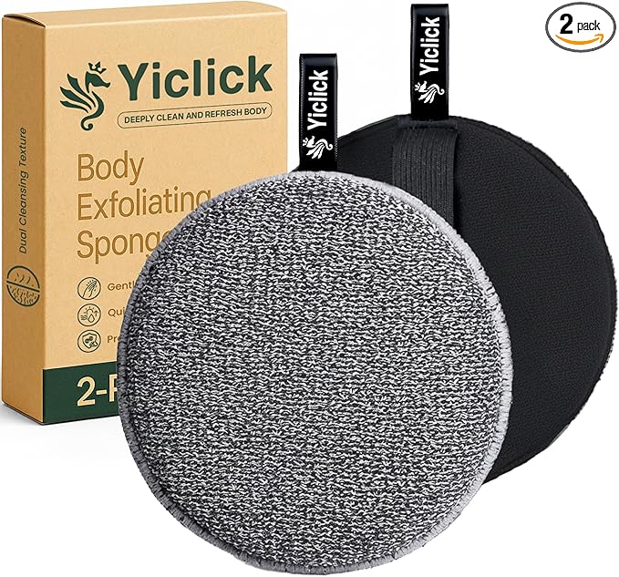 Yiclick Exfoliating Body Scrubber, Body Exfoliator Scrubber, Exfoliating Sponge by YiclickCreateBeautyforLife