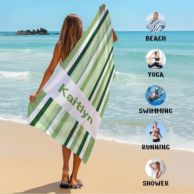 JML Custom Beach Towel with Name, Personalized Microfiber Beach Towel with Name - Image 6