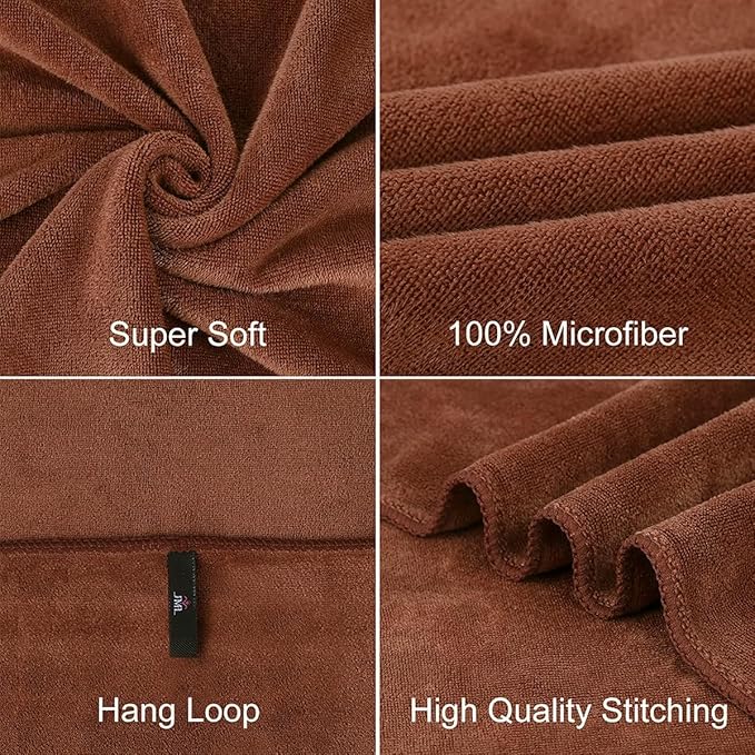 JML Microfiber Bath Towels, Bath Towel 4 Pack 30" x 60", Super Absorbent and - Image 5