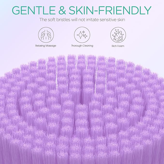 VOYOR Electric Body Brush Back Scrubber Silicone Body Scrubber Two-Way Rotating - Image 3